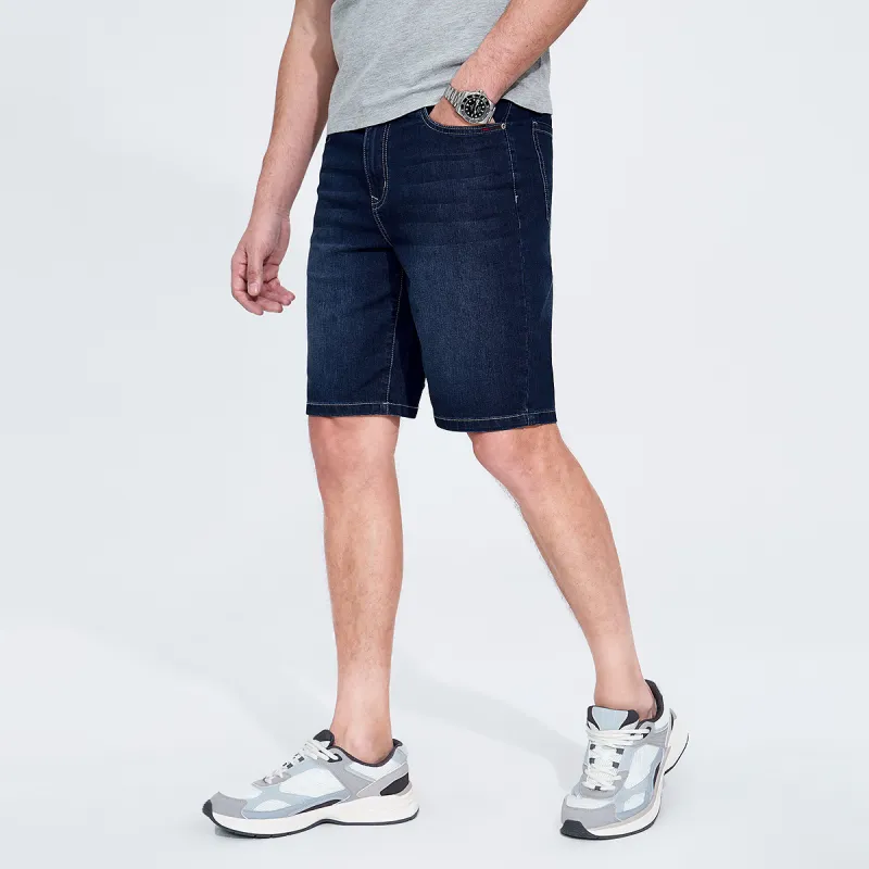 Dance With Wolves Denim Shorts Men's Dark Blue-2