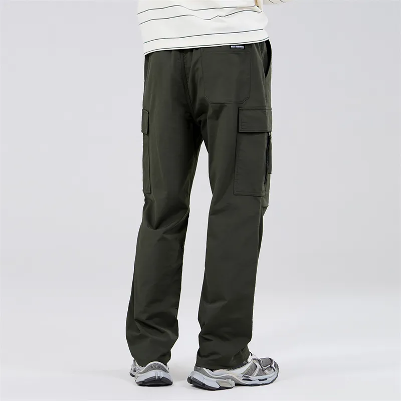 FAIRWHALE Casual Pants Unisex Army Green-5