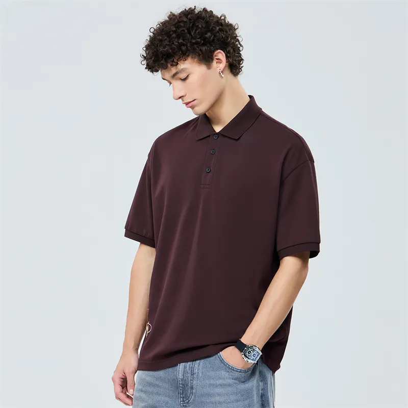 FAIRWHALE Polo Shirt Unisex Red Brown-4