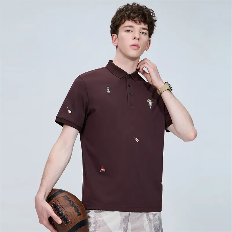 FAIRWHALE Polo Shirts Unisex 314 Red Brown-2
