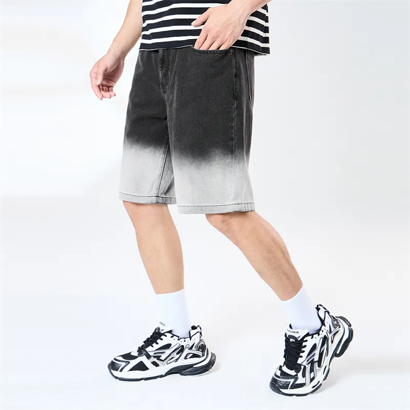 FAIRWHALE Denim Shorts Unisex Dark Gray-5