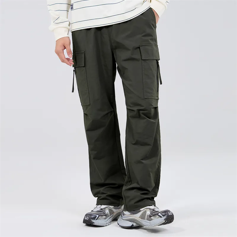 FAIRWHALE Casual Pants Unisex Army Green-3