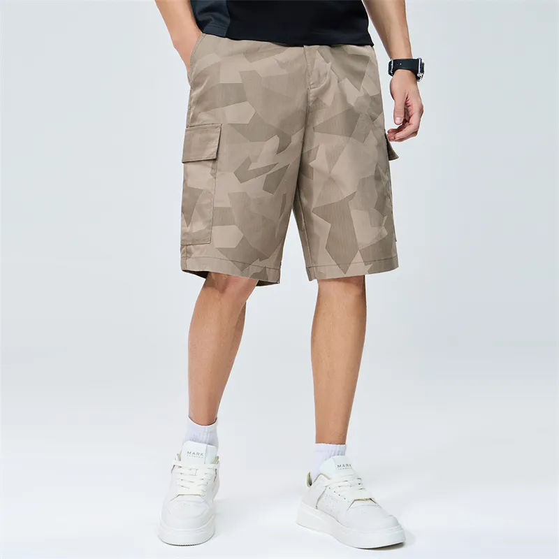 FAIRWHALE Casual Shorts Unisex Khaki-4