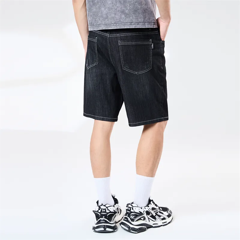 FAIRWHALE Denim Shorts Unisex 015 Dark Gray-4