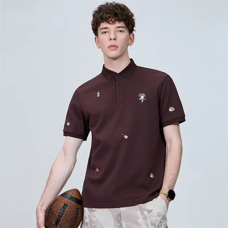 FAIRWHALE Polo Shirts Unisex 314 Red Brown-5