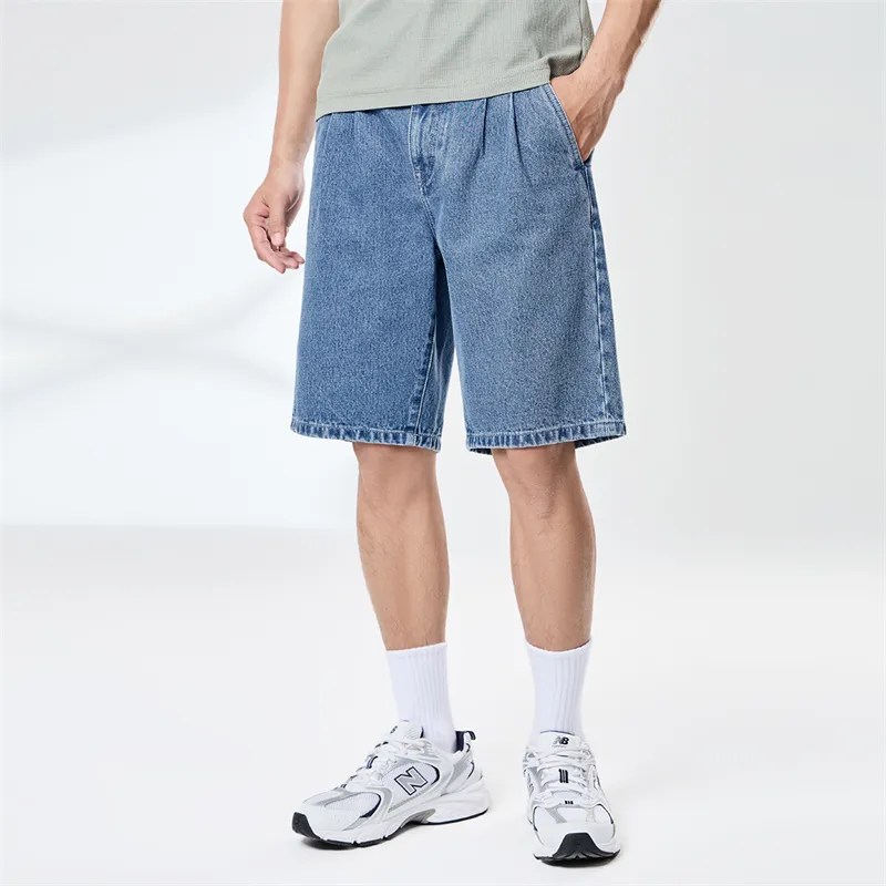FAIRWHALE Denim Shorts Unisex Medium Blue-4