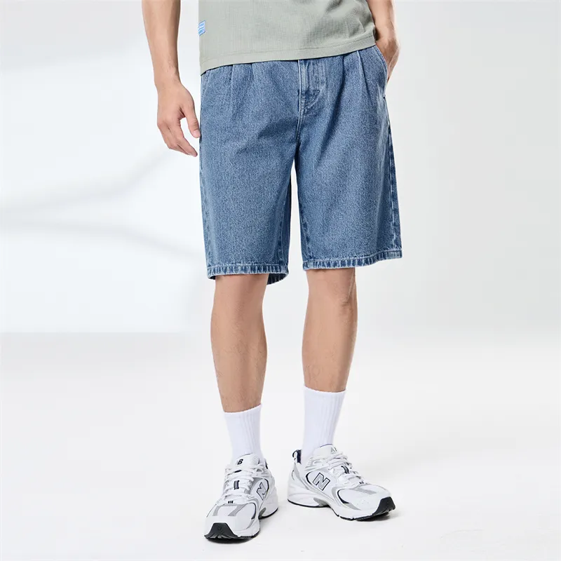 FAIRWHALE Denim Shorts Unisex Medium Blue-3
