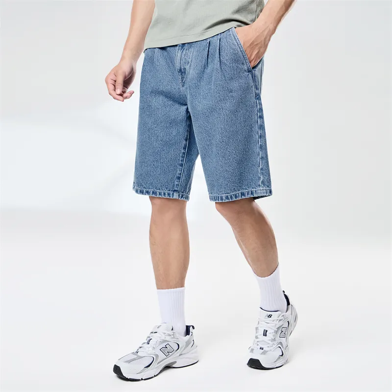 FAIRWHALE Denim Shorts Unisex Medium Blue-2