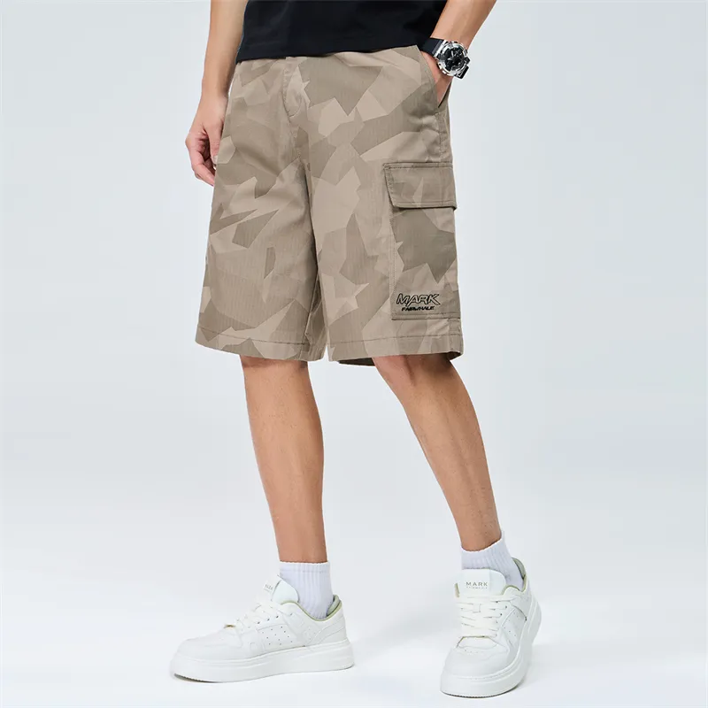 FAIRWHALE Casual Shorts Unisex Khaki-3