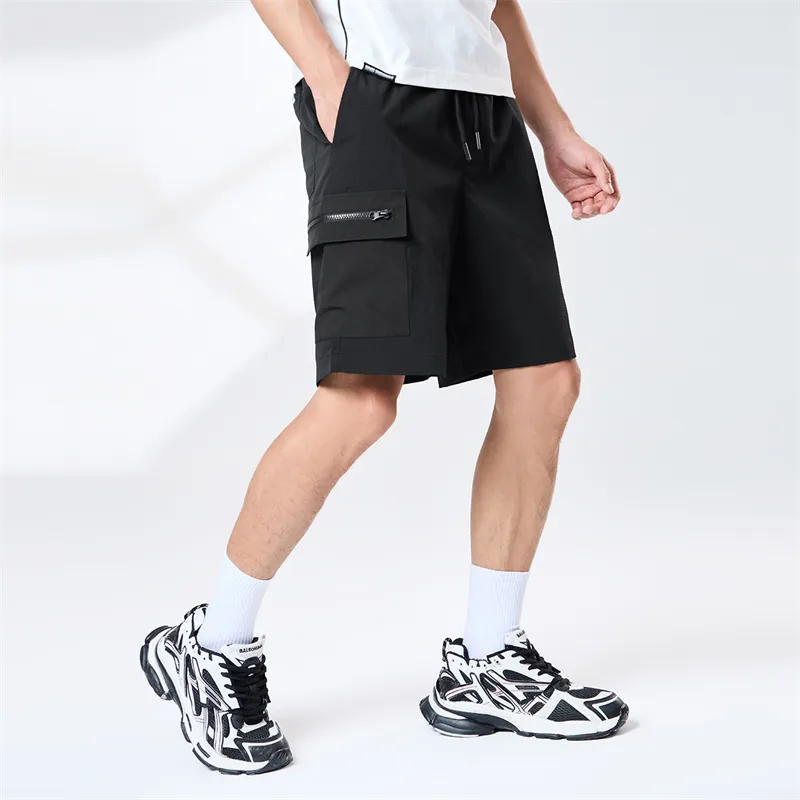 FAIRWHALE Cargo Shorts Unisex Black-5
