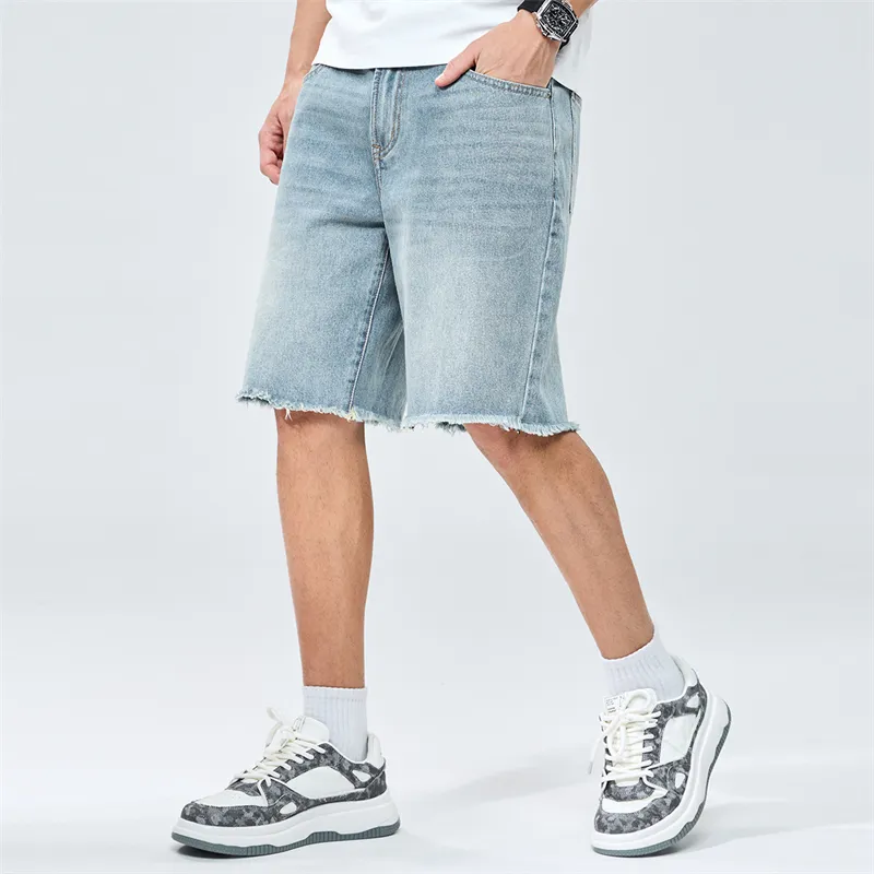 FAIRWHALE Denim Shorts Unisex Vintage Blue-2