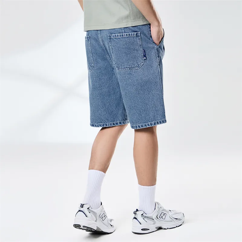 FAIRWHALE Denim Shorts Unisex Medium Blue-5