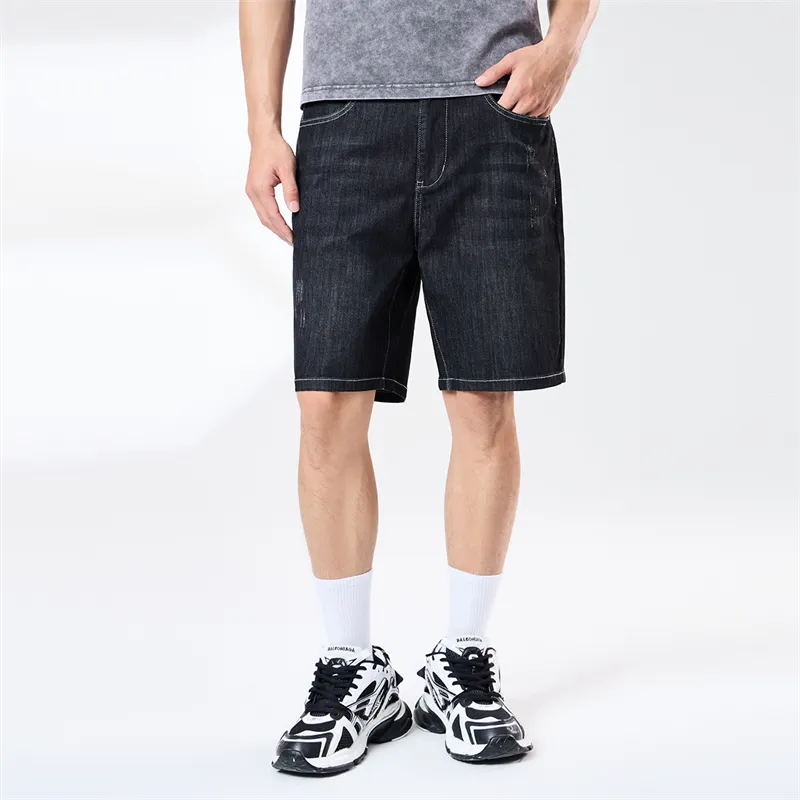 FAIRWHALE Denim Shorts Unisex 015 Dark Gray-2