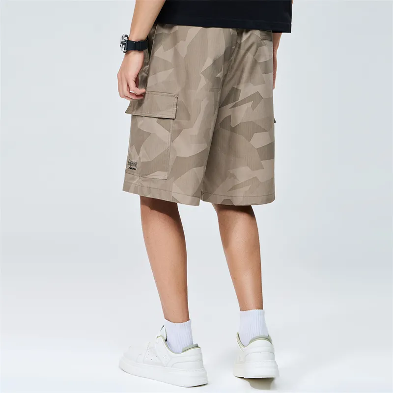 FAIRWHALE Casual Shorts Unisex Khaki-5
