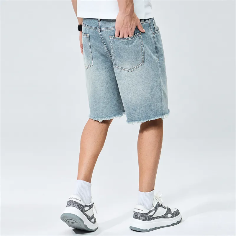 FAIRWHALE Denim Shorts Unisex Vintage Blue-5