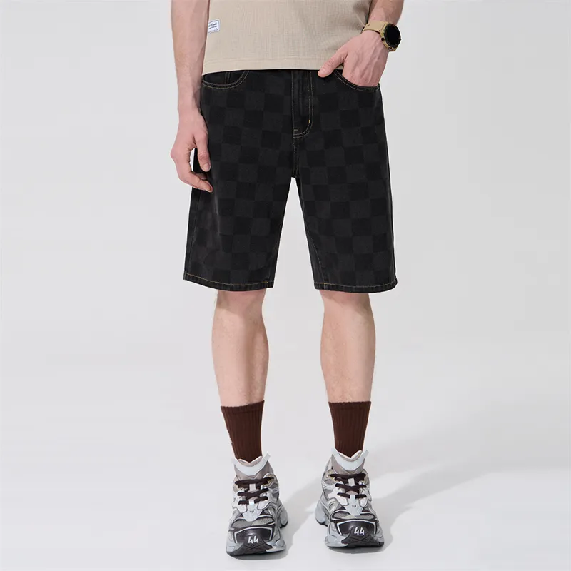 FAIRWHALE Denim Shorts Unisex Black-3