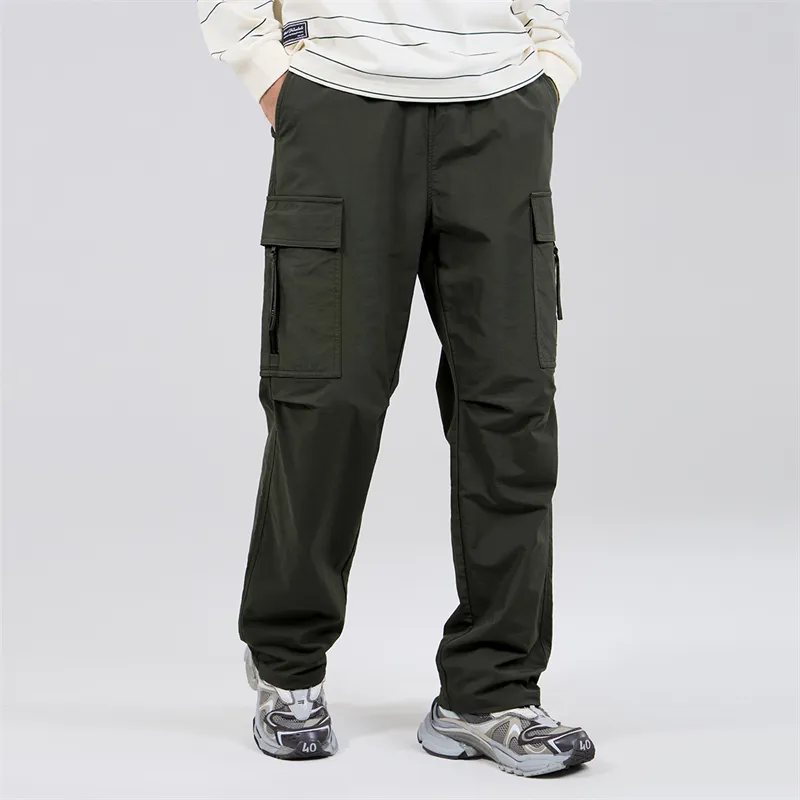 FAIRWHALE Casual Pants Unisex Army Green-4