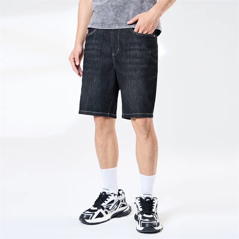FAIRWHALE Denim Shorts Unisex 015 Dark Gray-3
