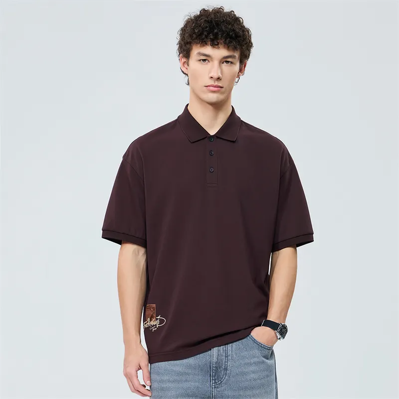 FAIRWHALE Polo Shirt Unisex Red Brown-2