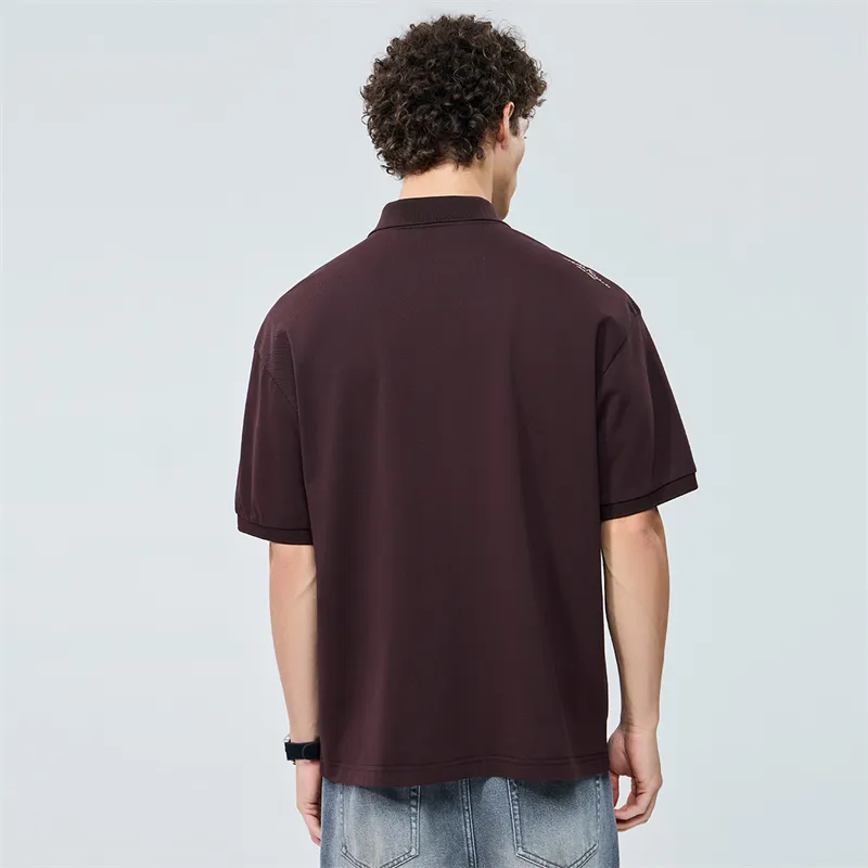 FAIRWHALE Polo Shirt Unisex Red Brown-5