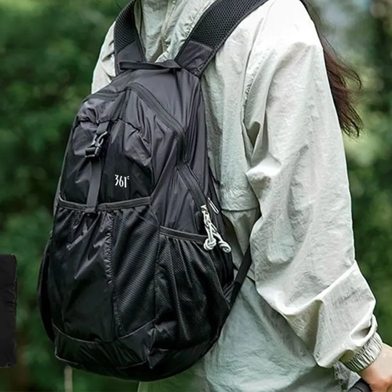 361° Nylon Fabric Bag Medium Size Unisex Black-1