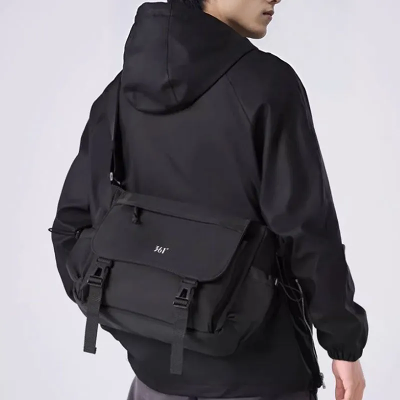 361° Fabric Shoulder Bag, Crossbody Bag Unisex Black-1