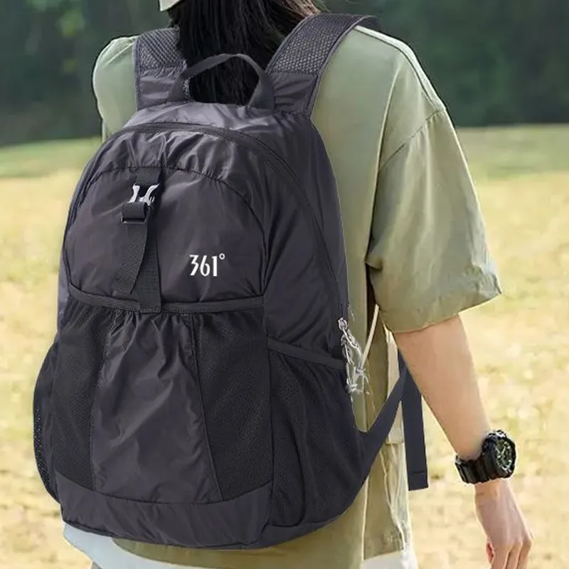 361° Nylon Fabric Bag Medium Size Unisex Black-2