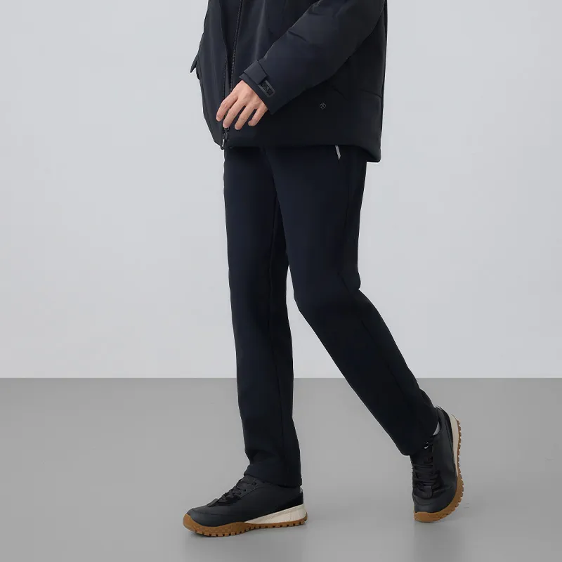 RAPIDO Fleece Lined Anti Static Water Resistant Mid Rise Versatile Casual Pants Men's-13