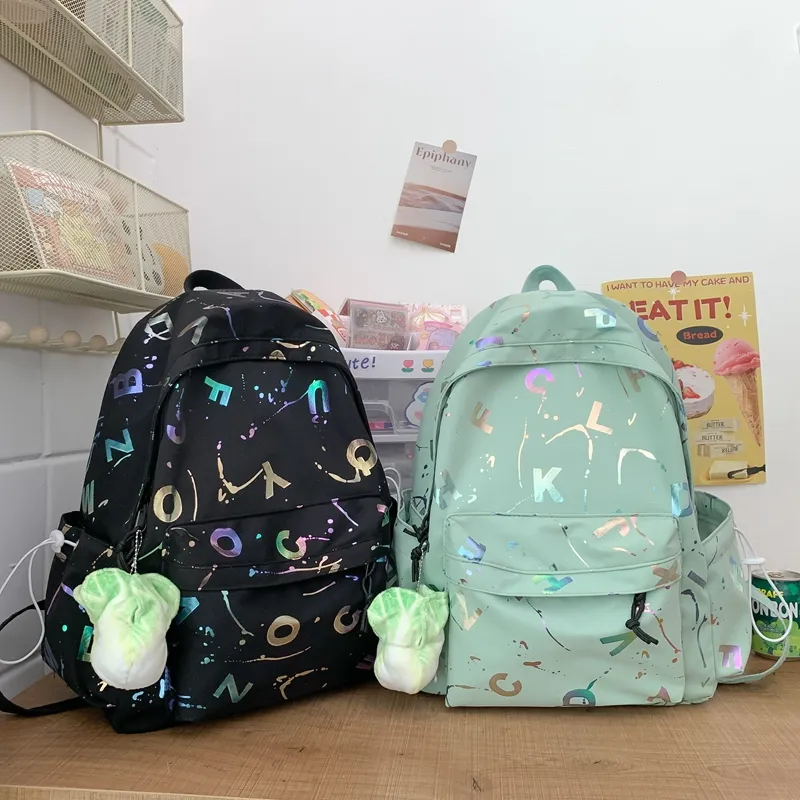 Venerable Brahma Nylon Backpack Regular Women's White/Black/Pink/Green-5