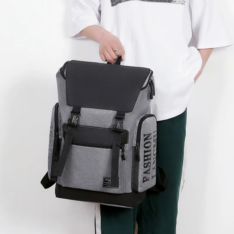 Venerable Brahma Backpack Nylon Large Size Unisex Black/Gray-7