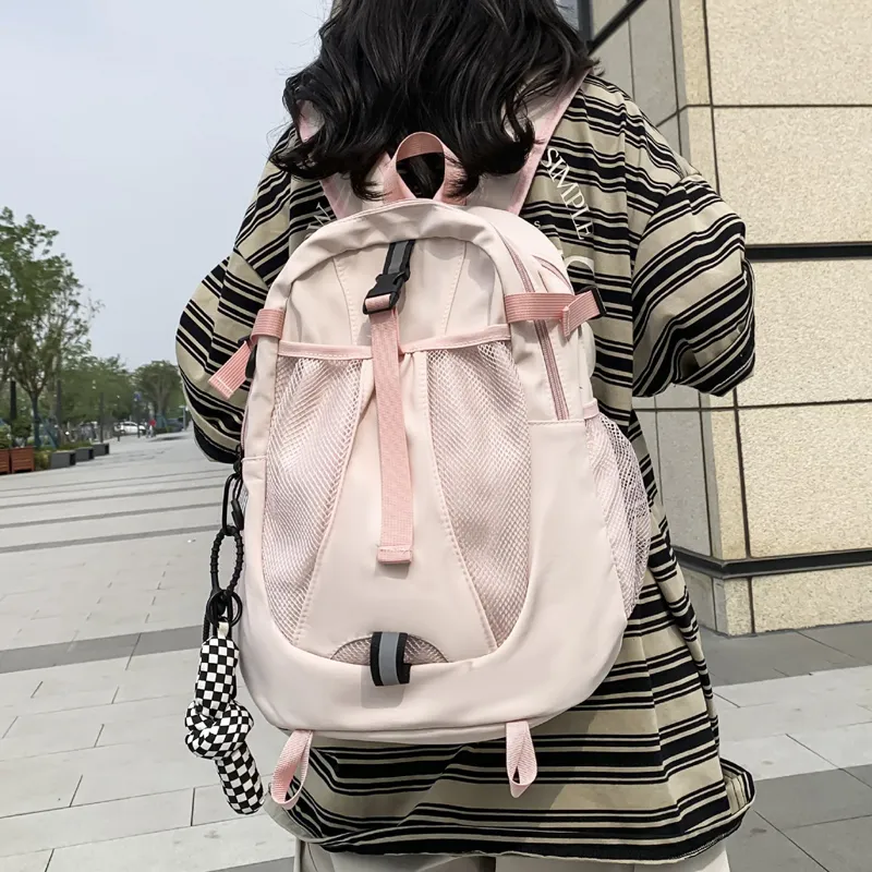 Venerable Brahma Nylon Backpack Women's White/Gray/Black/Pink-14