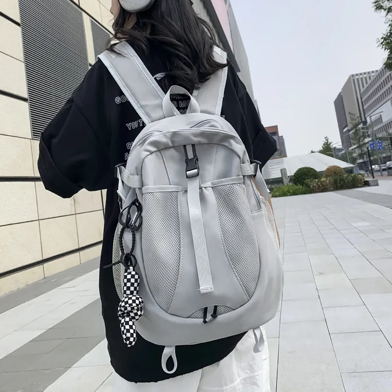 Venerable Brahma Nylon Backpack Women's White/Gray/Black/Pink-3
