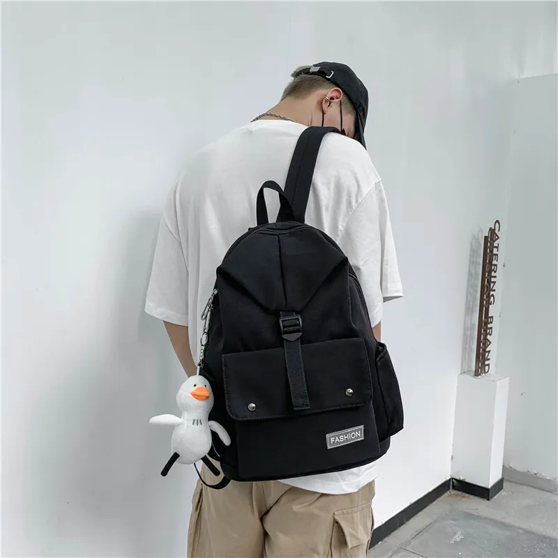 Venerable Brahma Canvas Backpack Unisex White/Black/Green/Blue-3