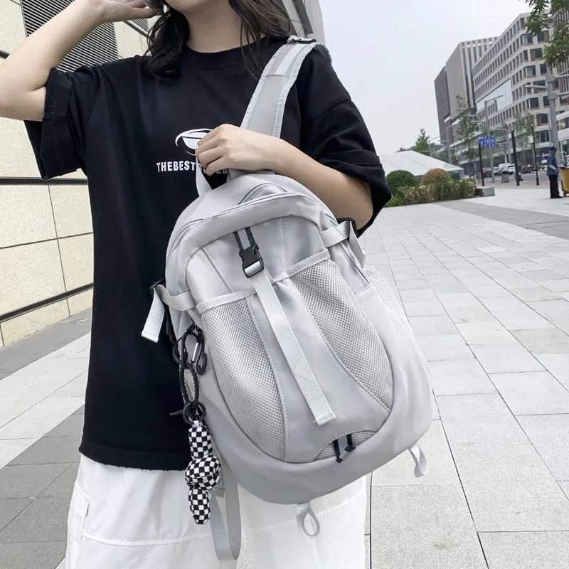 Venerable Brahma Nylon Backpack Women's White/Gray/Black/Pink-7