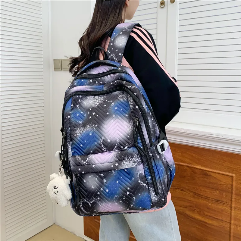Venerable Brahma Nylon Backpack Women's Black/Purple/Green/Blue/Pink-9