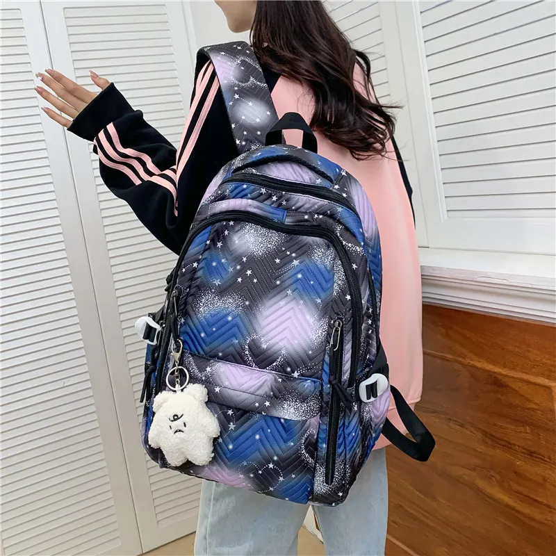 Venerable Brahma Nylon Backpack Women's Black/Purple/Green/Blue/Pink-2