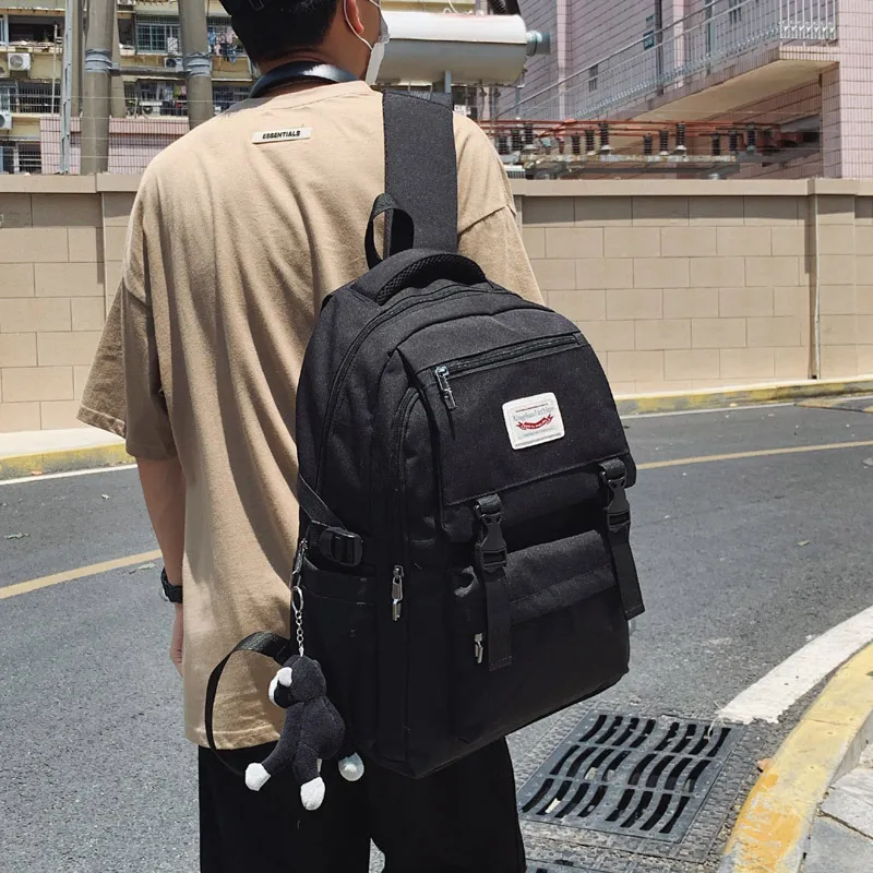 Venerable Brahma Nylon Backpack Unisex Gray/Black/Purple/Blue/Pink-4