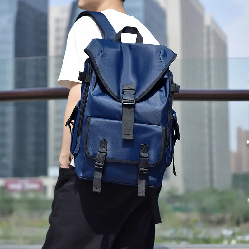 Venerable Brahma Durable Fabric Backpack Regular Unisex Black/Gray/Blue-14