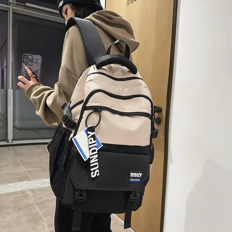 Venerable Brahma Nylon Backpack Regular Unisex Coffee/Gray/Black/Blue-3