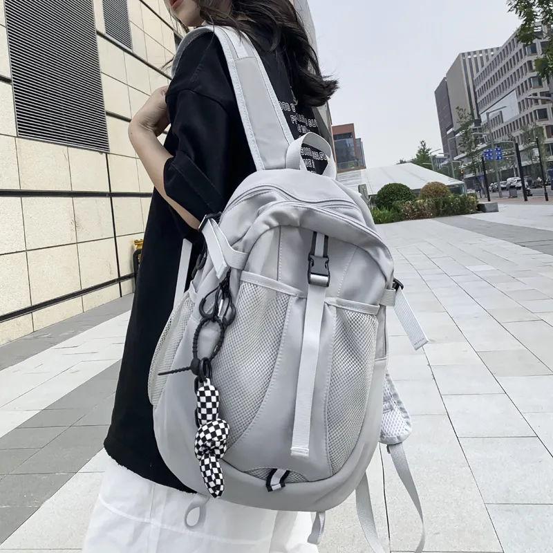 Venerable Brahma Nylon Backpack Women's White/Gray/Black/Pink-6