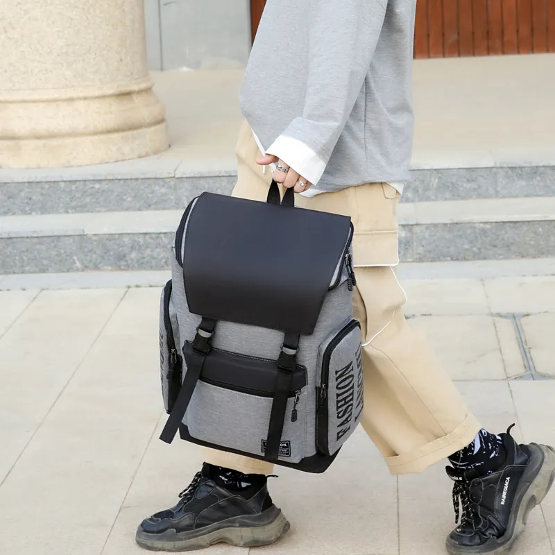 Venerable Brahma Backpack Nylon Large Size Unisex Black/Gray-6