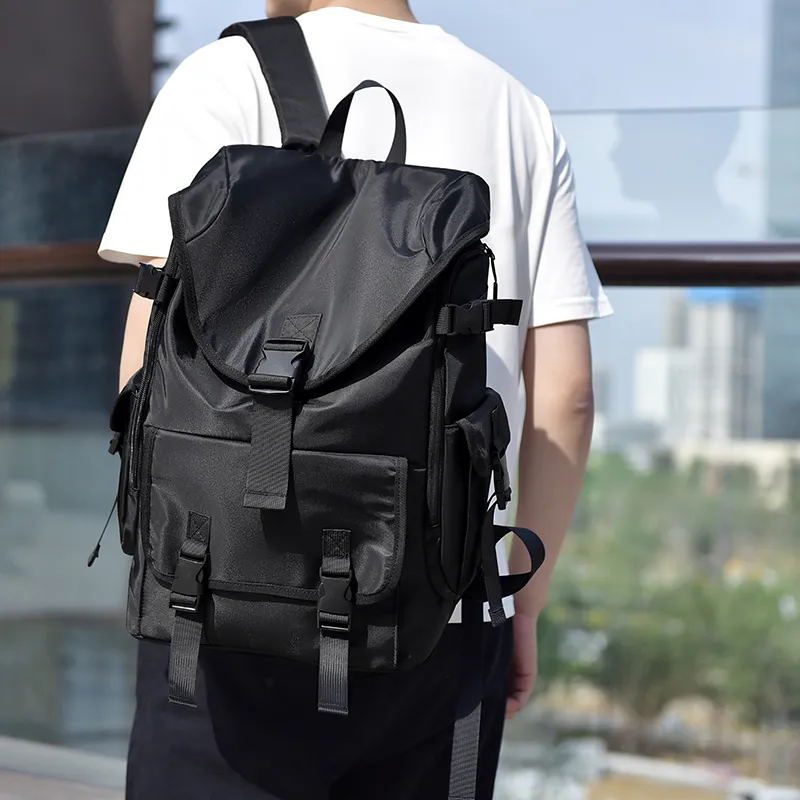Venerable Brahma Durable Fabric Backpack Regular Unisex Black/Gray/Blue-5