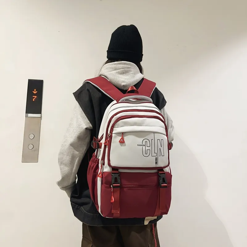 Venerable Brahma Nylon Backpack Unisex Black/Pink/Red/Khaki/Blue-5
