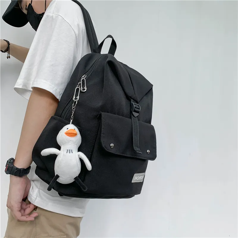 Venerable Brahma Canvas Backpack Unisex White/Black/Green/Blue-7