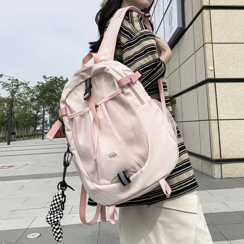 Venerable Brahma Nylon Backpack Women's White/Gray/Black/Pink-16