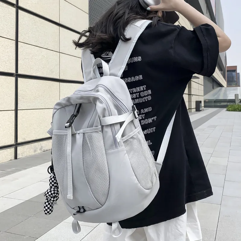 Venerable Brahma Nylon Backpack Women's White/Gray/Black/Pink-4