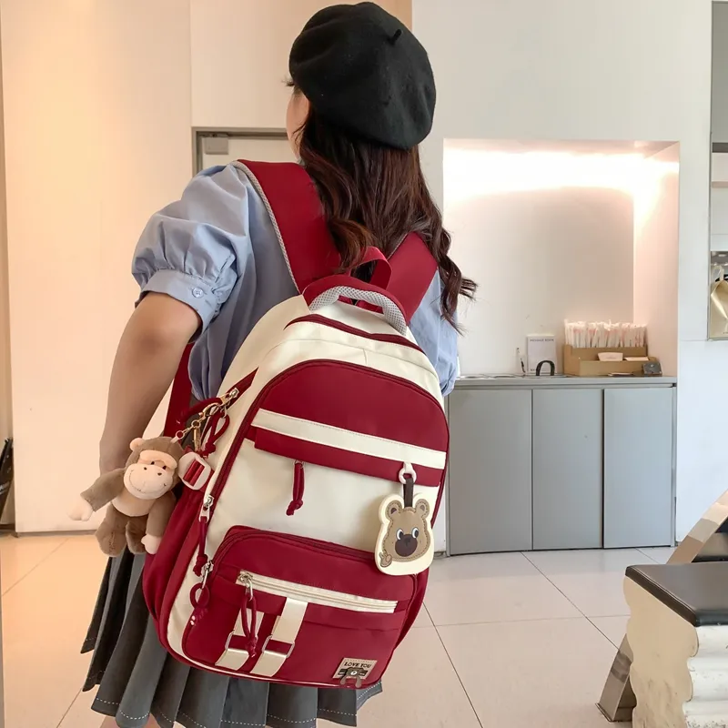 Venerable Brahma Nylon Backpack Women's Black/Red/Purple/Blue/Pink-2