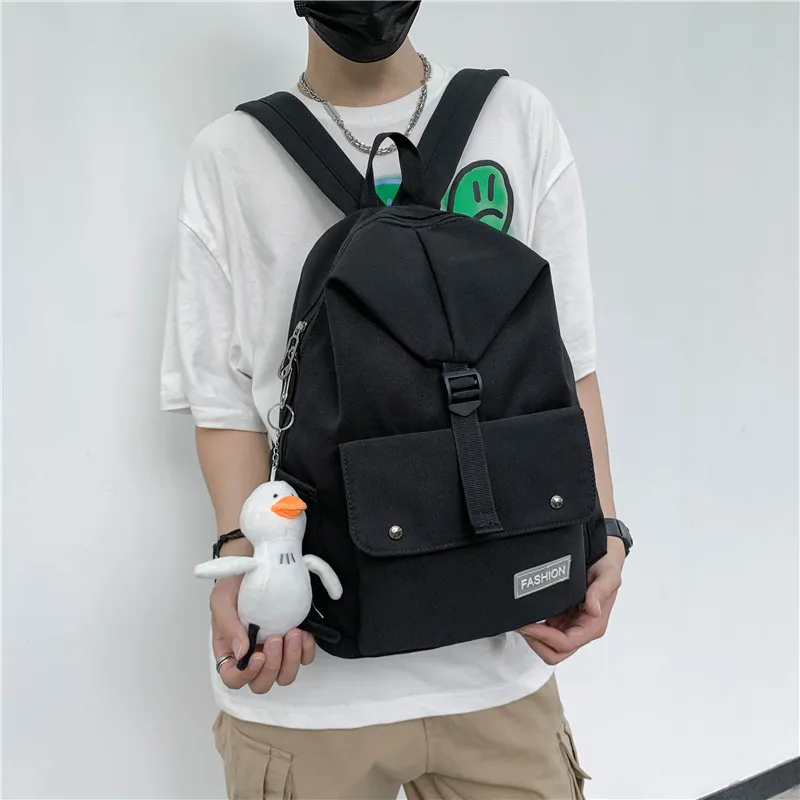 Venerable Brahma Canvas Backpack Unisex White/Black/Green/Blue-4