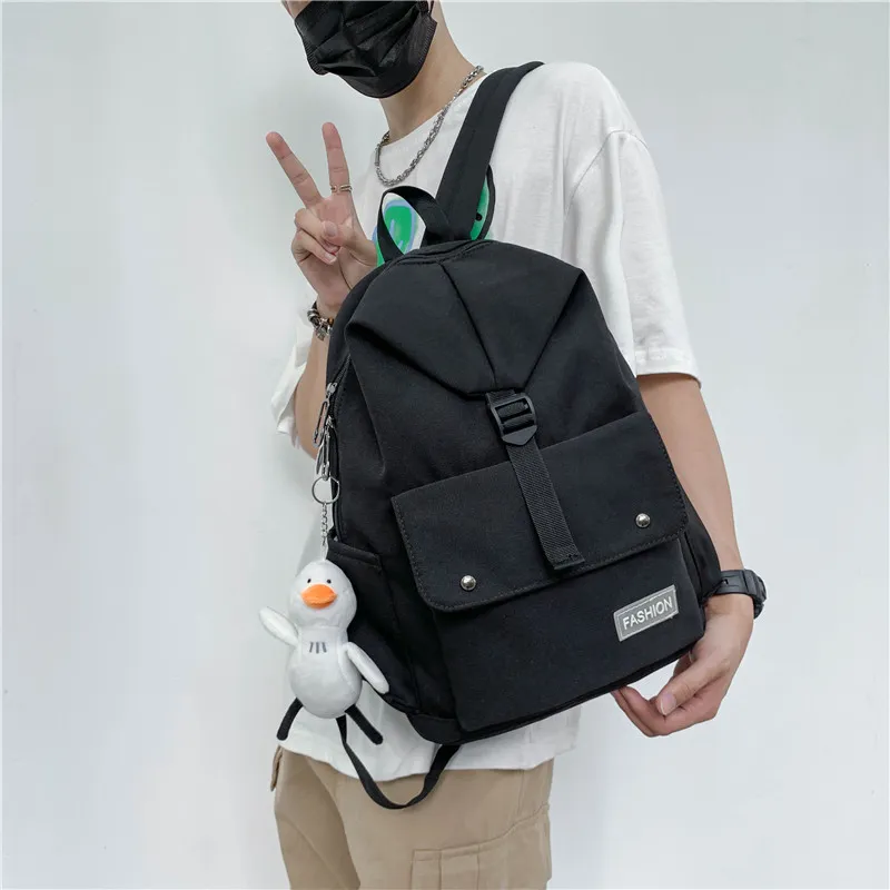 Venerable Brahma Canvas Backpack Unisex White/Black/Green/Blue-6