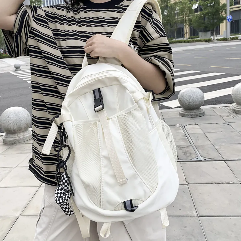 Venerable Brahma Nylon Backpack Women's White/Gray/Black/Pink-1